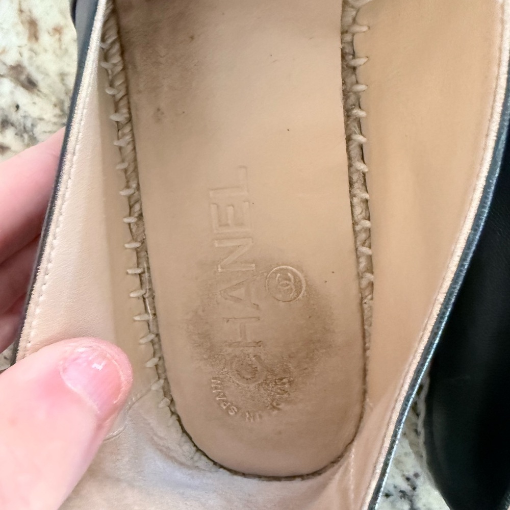 CHANEL Black Leather Espadrilles - Picture 3 of 4